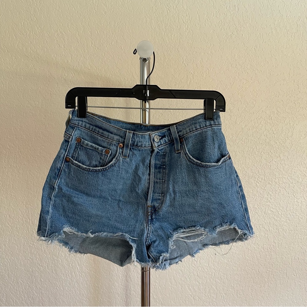 Distressed Denim Shorts